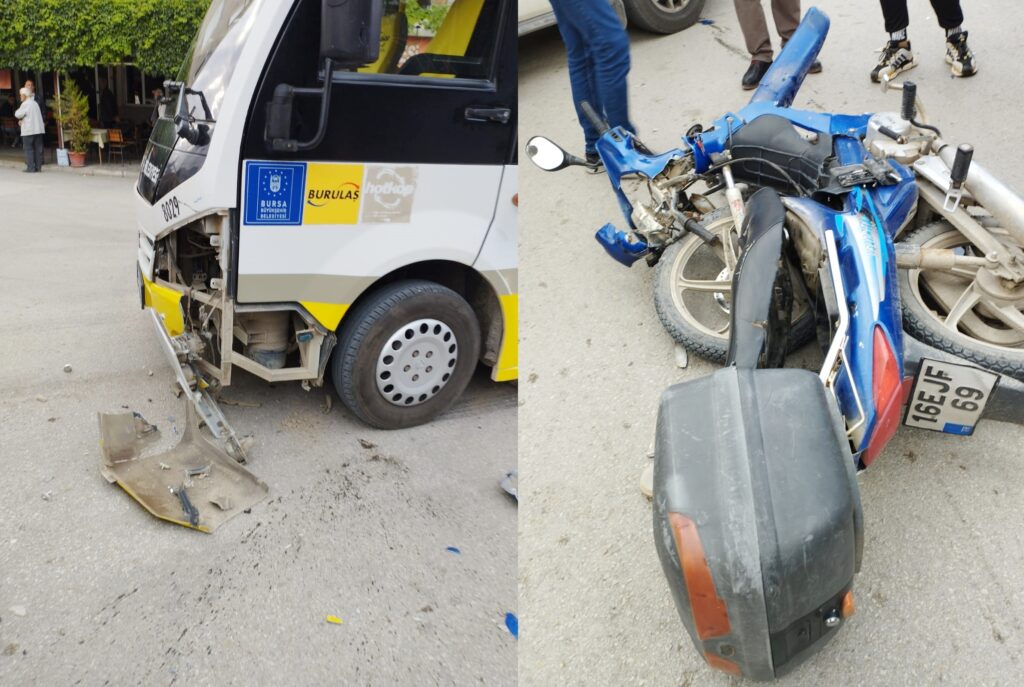 MOTOSİKLET KAZASI; 1 YARALI