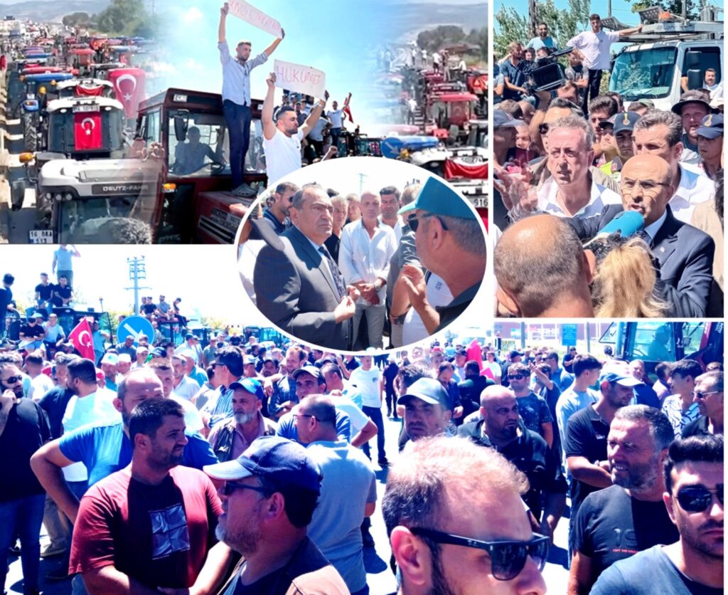 ÇİFTÇİNİN 4 SAATLİK EYLEMİ SES GETİRDİ