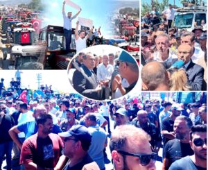 ÇİFTÇİNİN 4 SAATLİK EYLEMİ SES GETİRDİ