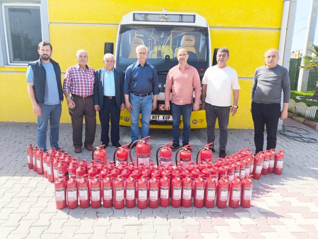 HOTKOP, OTOBÜSLERİ YANGIN TÜPLERİYLE DONATTI