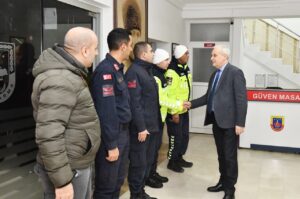 YILBAŞI NÖBETİNE BAŞKAN ZİYARETİ