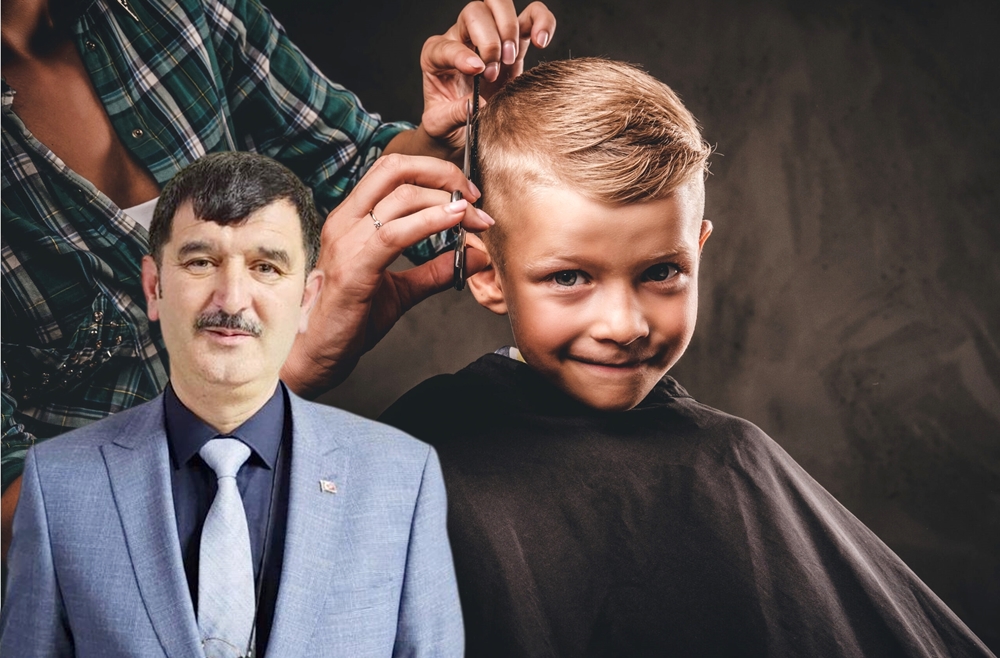 ÇOCUKLARIN BAYRAM TIRAŞI MUHTARLIKTAN